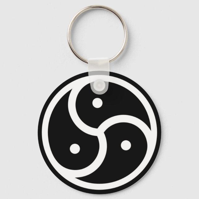 white black triskellion keychain (Front)