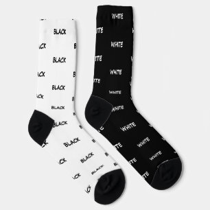 White Black Typography  Socks