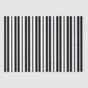 White Black Vertical Stripes Pattern Design Tissue Paper