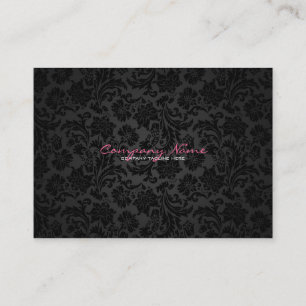 White & Black Vintage Floral Damasks Business Card
