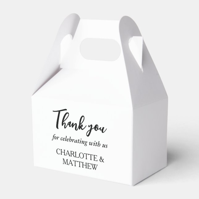 White & Black Wedding Favour Box (Front Side)
