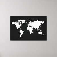 white black world map