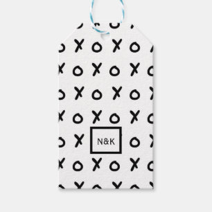 White & Black X O XO X&O's Trendy Cute Gift Tags