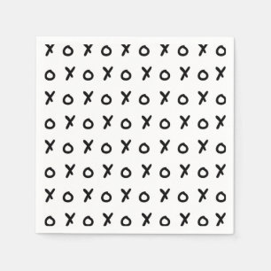 White & Black X O XO X&O's Trendy Cute Napkin
