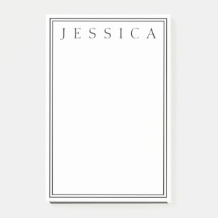 White & Black   Your Name Post-it Notes