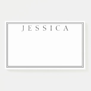 White & Black   Your Name Post-it Notes