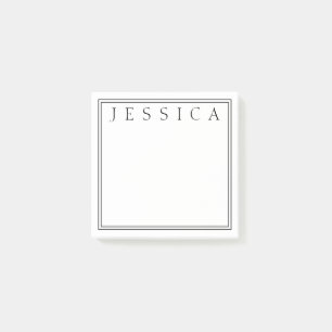 White & Black   Your Name Post-it Notes