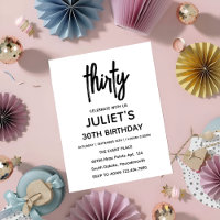 white blank minimalist thirty 30th birthday