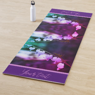 White Bleeding Heart Flowers Personalized Yoga Mat