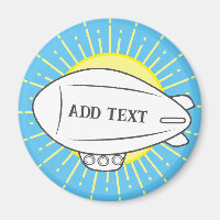 White Blimp Balloon In Sunny Sky Custom