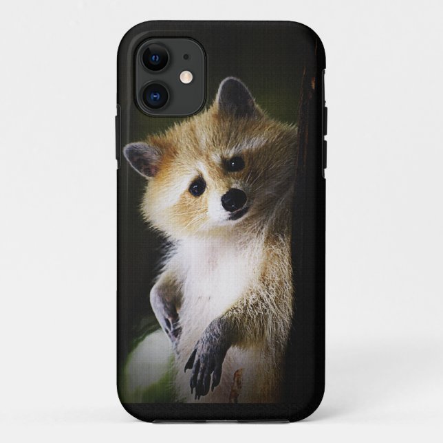 White Blonde Raccoon Wildlife Cute Animal Case-Mate iPhone Case (Back)