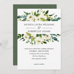 White Bloom   Sophisticated Wedding Invitation