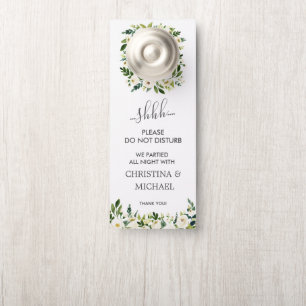 White Bloom     Wedding Guest Do Not Disturb Door Hanger
