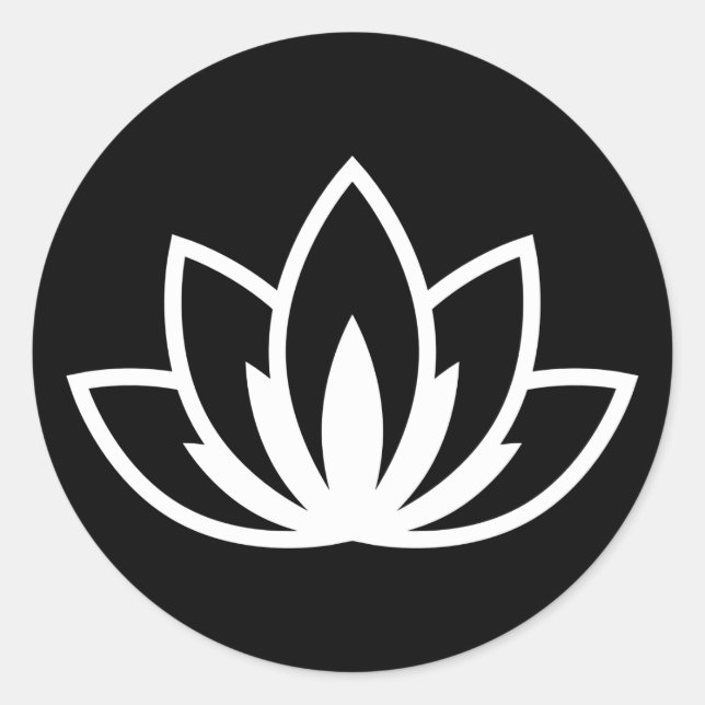 White Blooming Lotus Flower symbol Classic Round S Classic Round Sticker (Front)