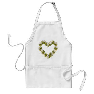 White Blosom Heart Standard Apron
