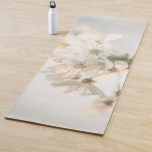 White Blossom Nature Photo Yoga Mat
