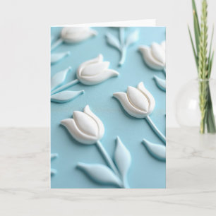 White Blossom Relief Art Card