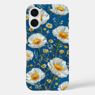 ✨ White Blossom Sky Pattern 🌿 Elegant Floral  iPhone 16 Case