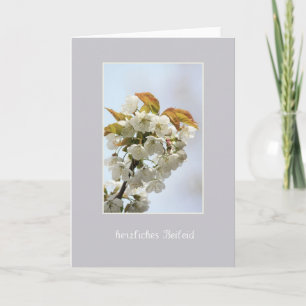 white blossom sympathy card german