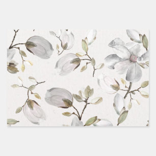 White Blossom Wrapping Paper