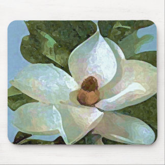 White Blossoming Magnolia Mouse Pad