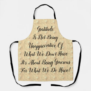 White Blossoms Abstract Gratitude Apron