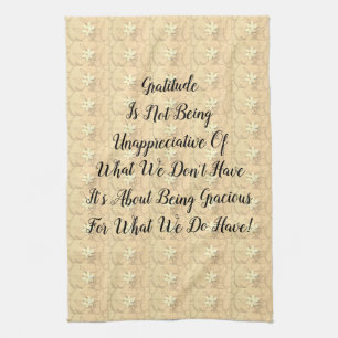 White Blossoms Abstract Gratitude Kitchen Towel