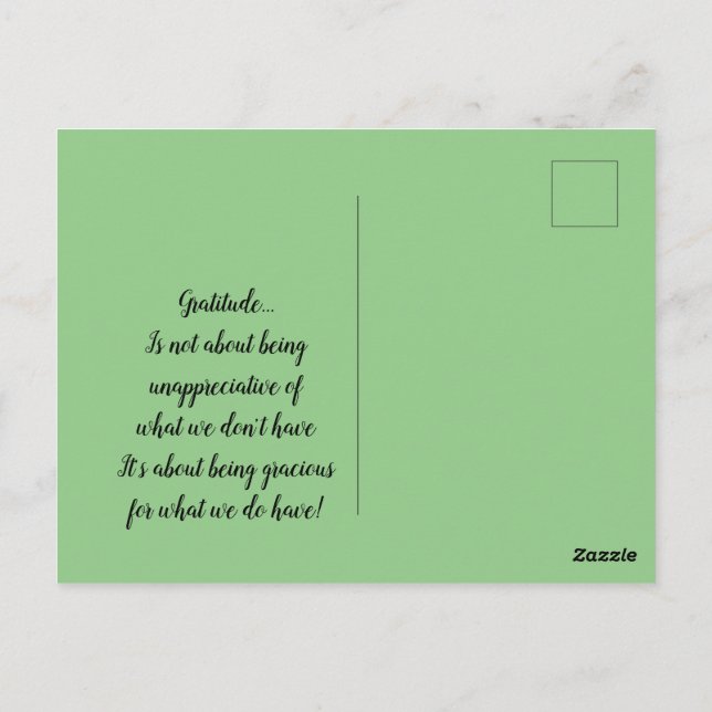 White Blossoms Abstract Gratitude  Postcard (Back)