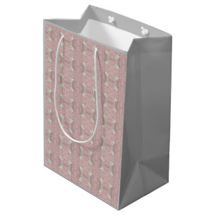 White Blossoms Abstract Medium Gift Bag