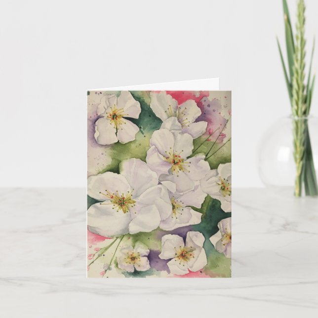 White Blossoms Card (Front)