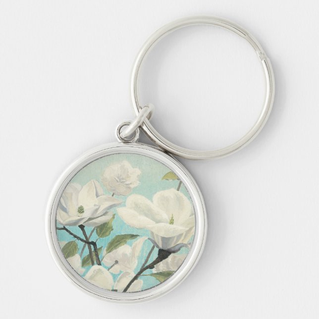 White Blossoms from the South Keychain (Front)