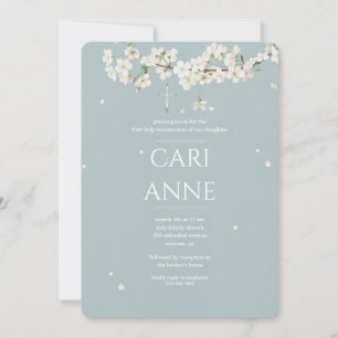 White Blossoms Religious Invitation