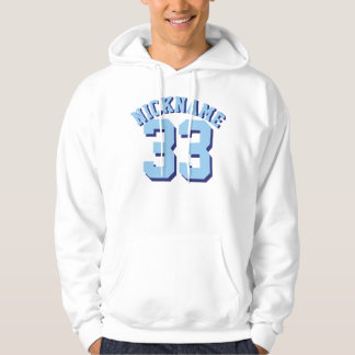 White & Blue Adults | Sports Jersey Design Hoodie