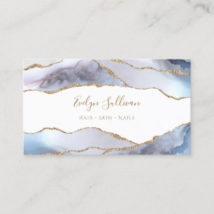 white blue agate business card