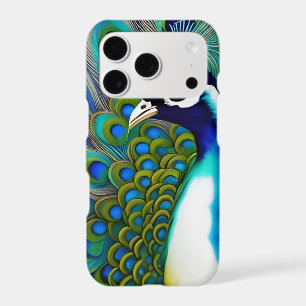 White blue and Green Piebald Peacock