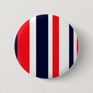 White, Blue And Red Stripes 2 Inch Round Button