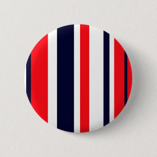 White, Blue And Red Stripes 2 Inch Round Button