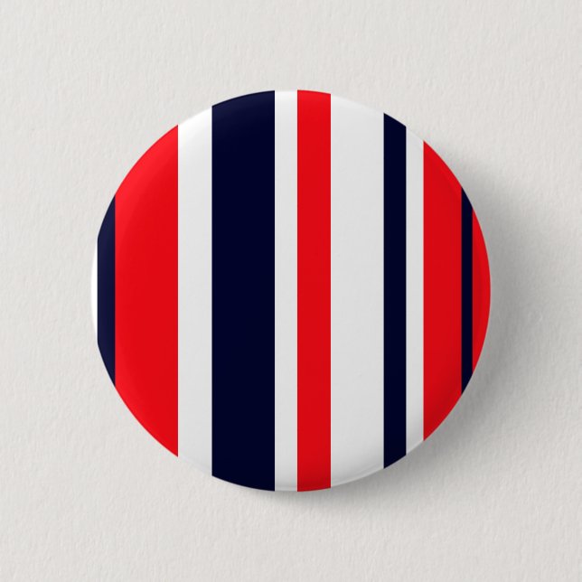 White, Blue And Red Stripes 2 Inch Round Button (Front)