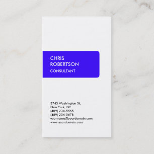 White Blue Attractive Charming Business Card