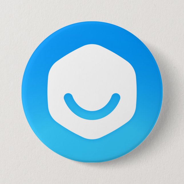 White/Blue Badge 3 Inch Round Button (Front)