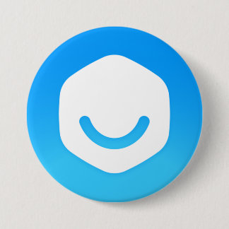 White/Blue Badge 3 Inch Round Button