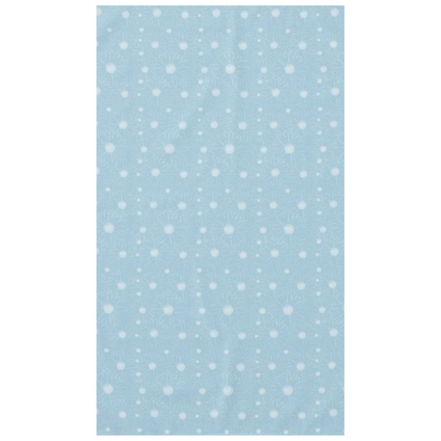 White Blue Daisy Flowers Tablecloth (Front)