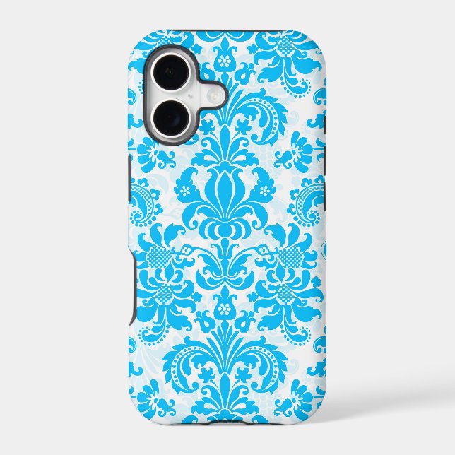 White & Blue Floral Damasks Pattern (Back)