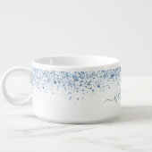 White blue glitter dust name script  bowl (Right)