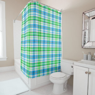 White Blue Green Plaid Tartan Design