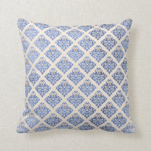 White blue hamptons diamond LUXURY CUSTOM CUSHION