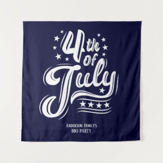 White &Blue independence Day BBQ Party Tapestry