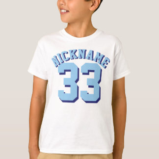 White & Blue Kids | Sports Jersey Design T-Shirt