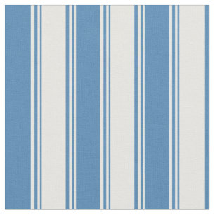 White & Blue Lines/Stripes Pattern Fabric