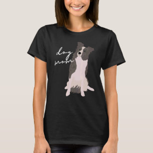 White & Blue Merle Border Collie Dog Mom Dog Mom W T-Shirt